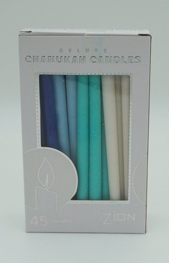 Deluxe Multi Hued Frosted Hanukkah Candles