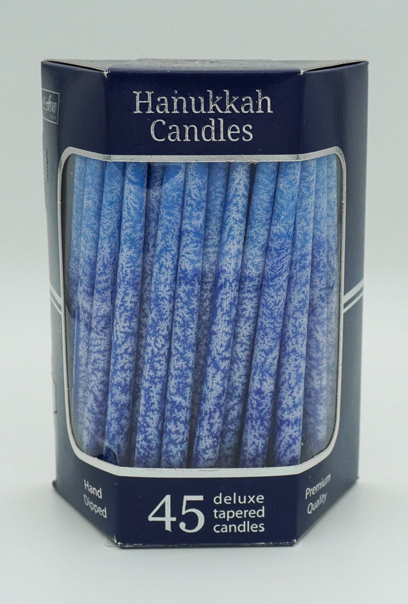 Deluxe Tapered Chanukah Candles Blue/White