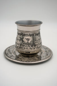 Stainless Steel Kiddush Cup with Jerusalem Design