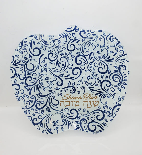 Rosh Hashanah Glass Apple Plate