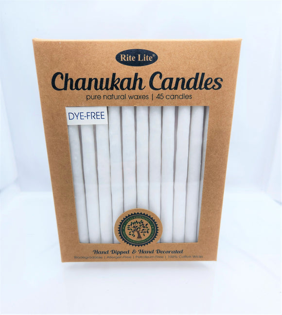 Chanukah Candles Pure Natural Wax White