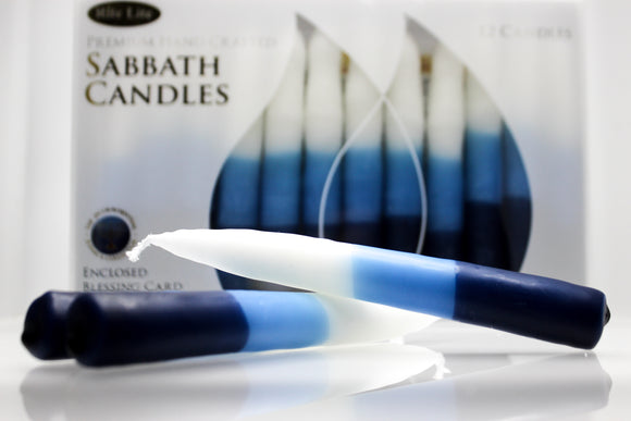 Blue Shabbat Candles